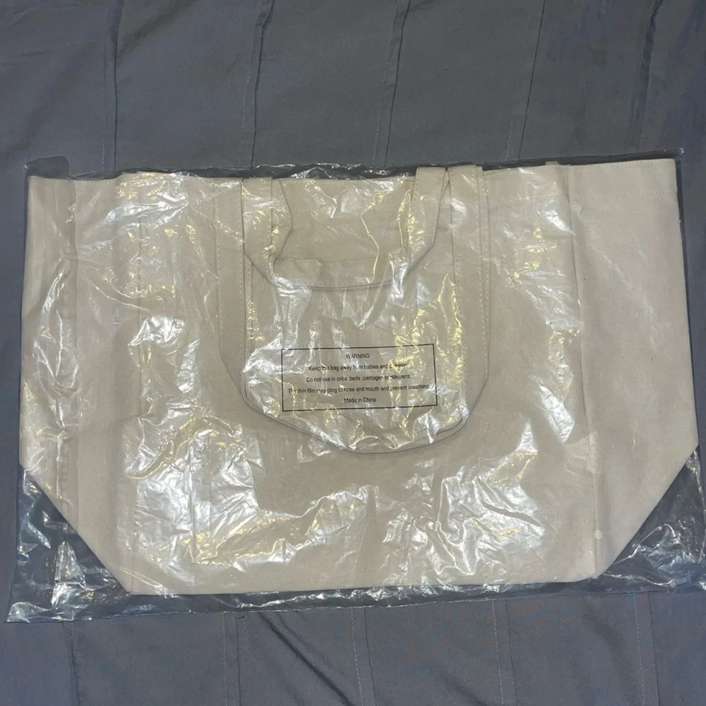 Bloom Cream Tote Bag with Butterfly Accents - Picture 3 of 3